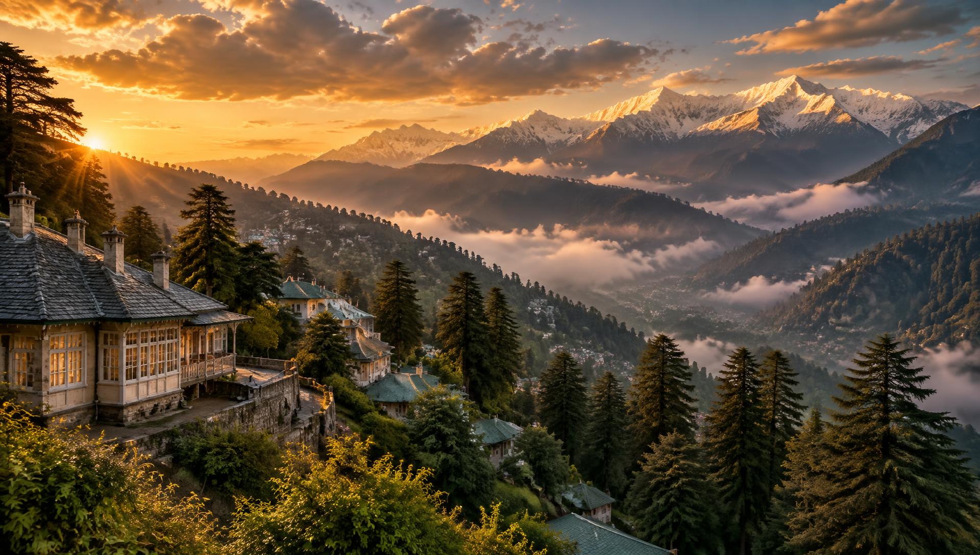 Dalhousie valley at golden hour, Himachal Pradesh